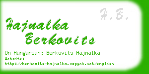 hajnalka berkovits business card